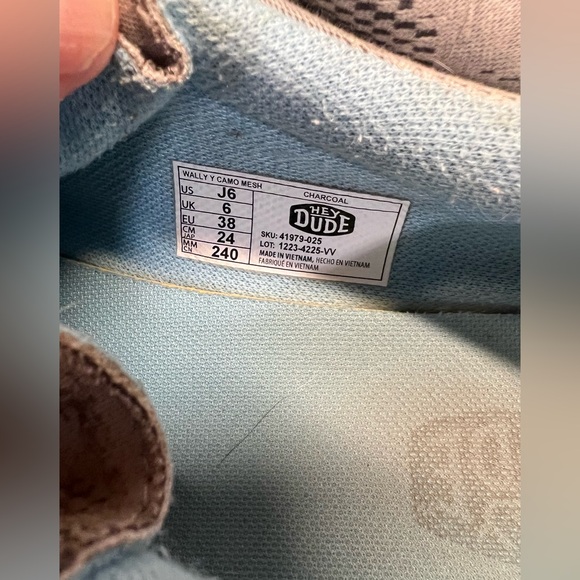 Hey Dude Wally Kids Youth Size 6 Gray Camo Charcoal - Picture 4 of 4